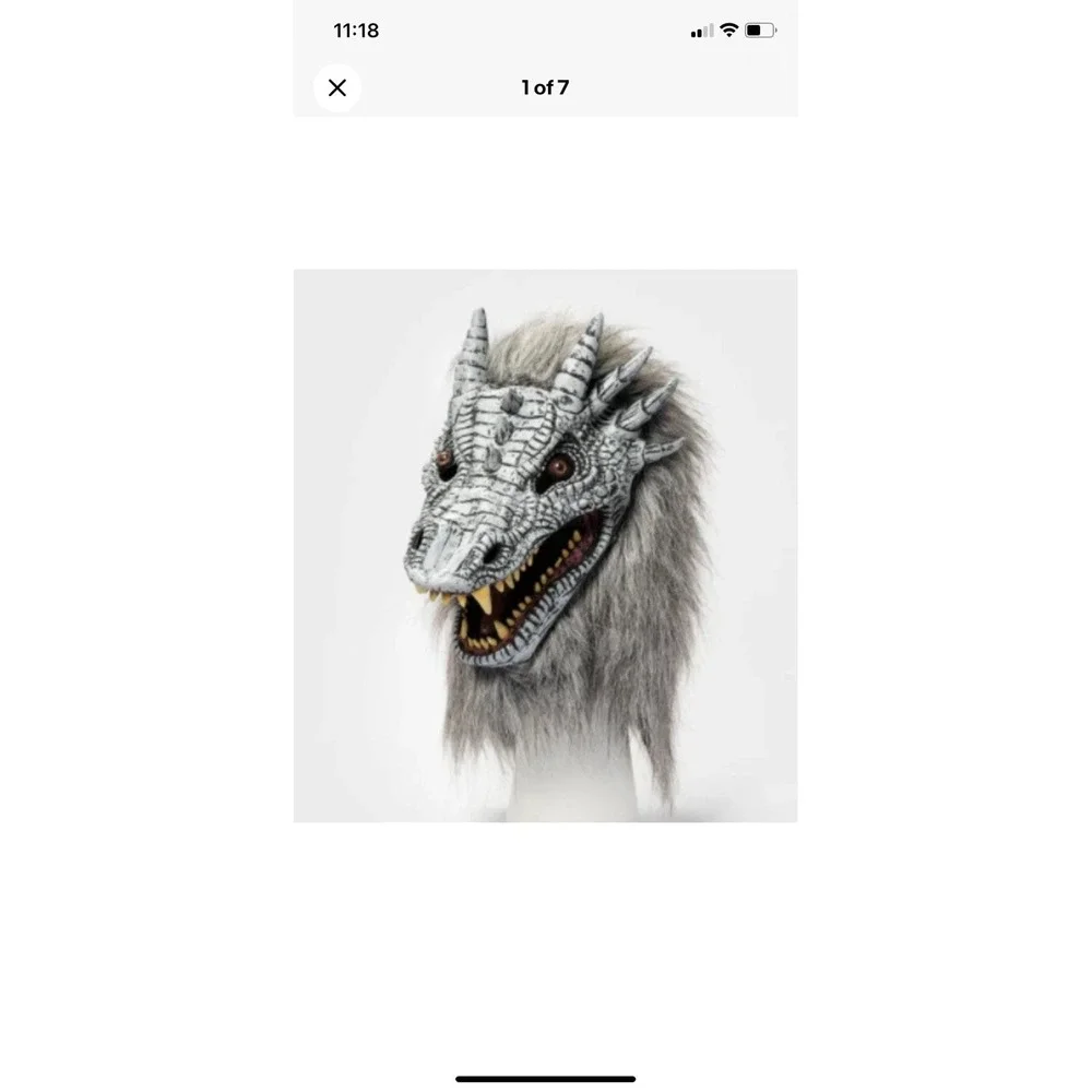 Kids XL Dragon Mask Halloween‎ Costume Gray Headpiece Hyde and Eek Boutique